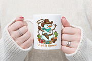 Cowboy Snowman Let-It Snow PNG, an Illustration by designcity5 (Thumbnail 3 of 4)