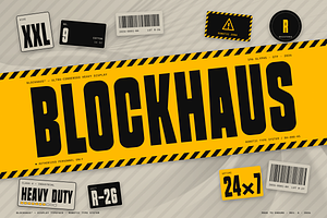 Blockhaus - Condensed Display, a Sans Serif Font by HipFonts