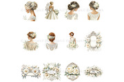 Elegant Watercolor Wedding Clipart, a Decorative Illustration by Nicole Branger Art (Thumbnail 10 of 22)