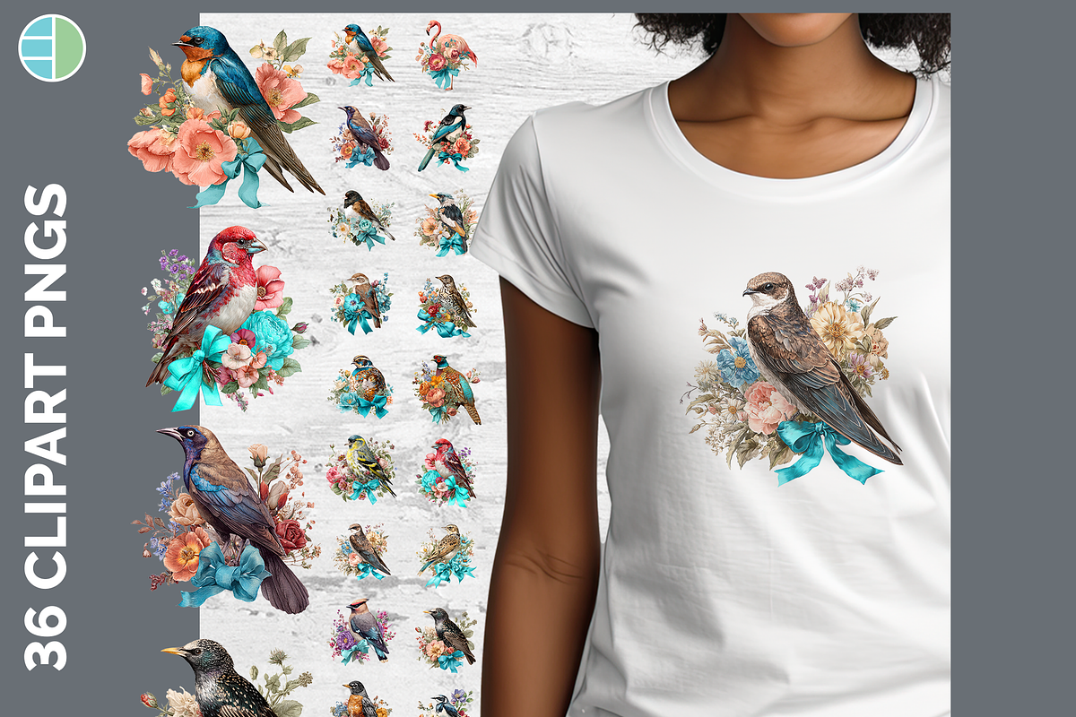 Boho Bird Clipart Bundle, 20 PNG, an Animal Illustration by Enliven Designs (Photo 1 of 8)