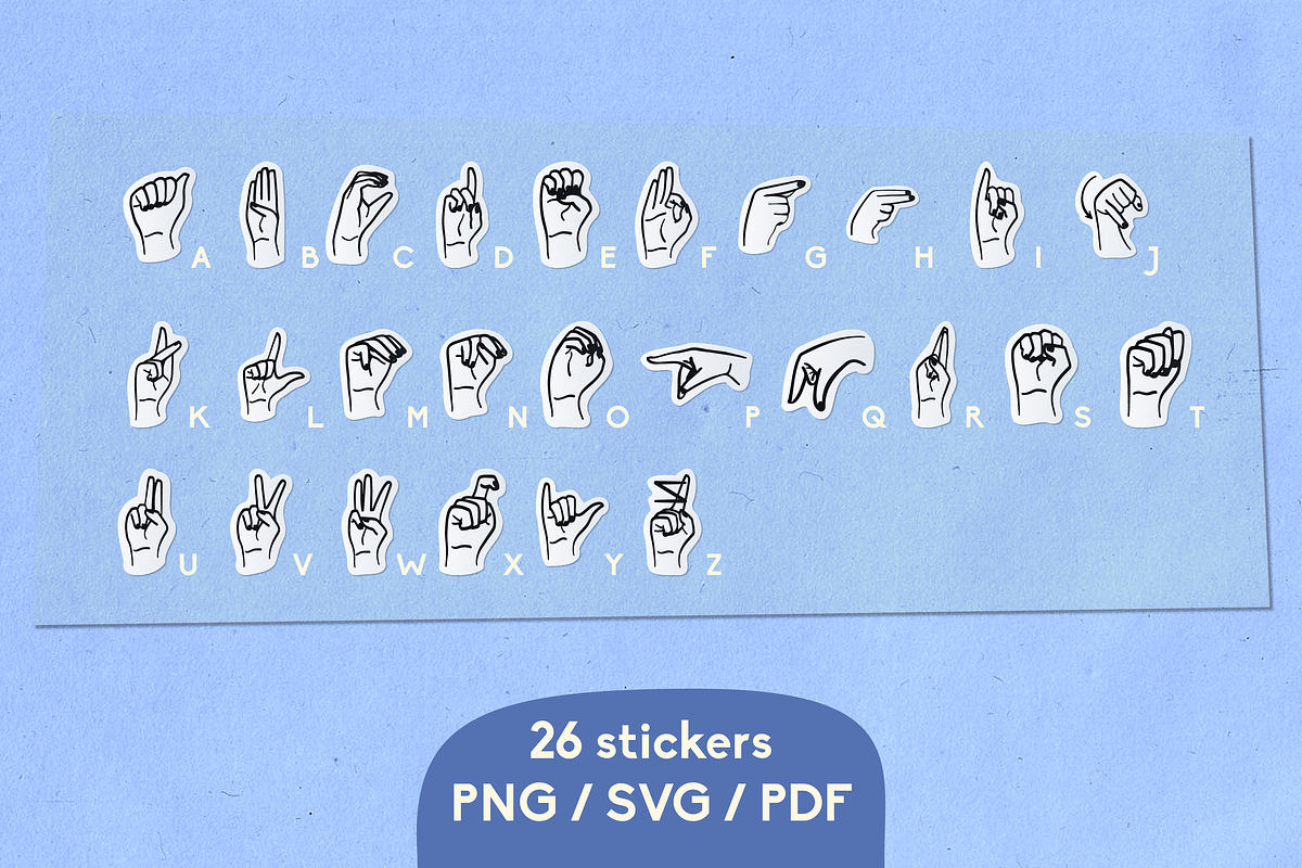 ASL Sticker American Sign Language, an Education Illustration by InkCloudDesign (Photo 4 of 5)