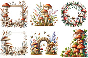 Mushrooms Border Clipart, an Illustration by Pixels.Craft (Thumbnail 4 of 6)