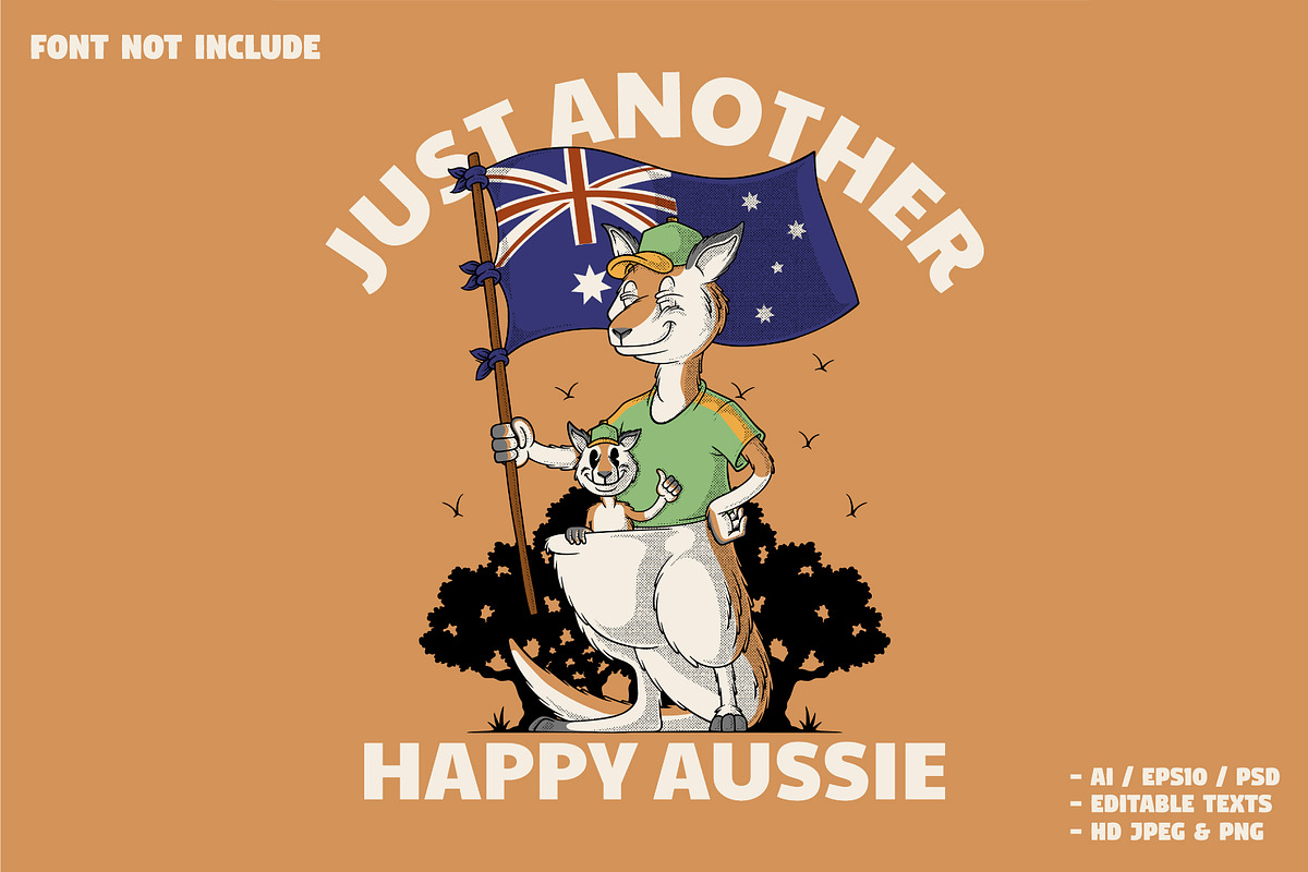 Happy Australian Kangaroo Mascot, a Branding & Logo Template by Judsart (Photo 1 of 3)