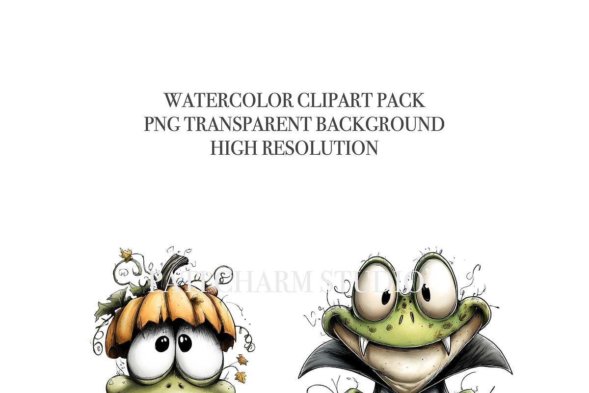 12 Halloween Frog Clipart, an Animal Illustration by Pati Charm Studio (Photo 5 of 8)