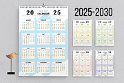 Wall Calendar Set 2025 To 2030, a Stationery Template by MightyDesign (Thumbnail 1 of 8)