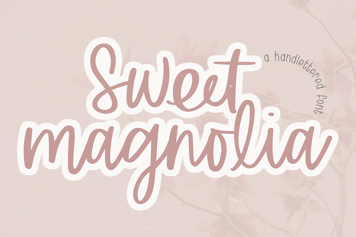 Sweet Magnolia Hand Lettered Font, a Script Font by Dansie Design (Photo 1 of 7)