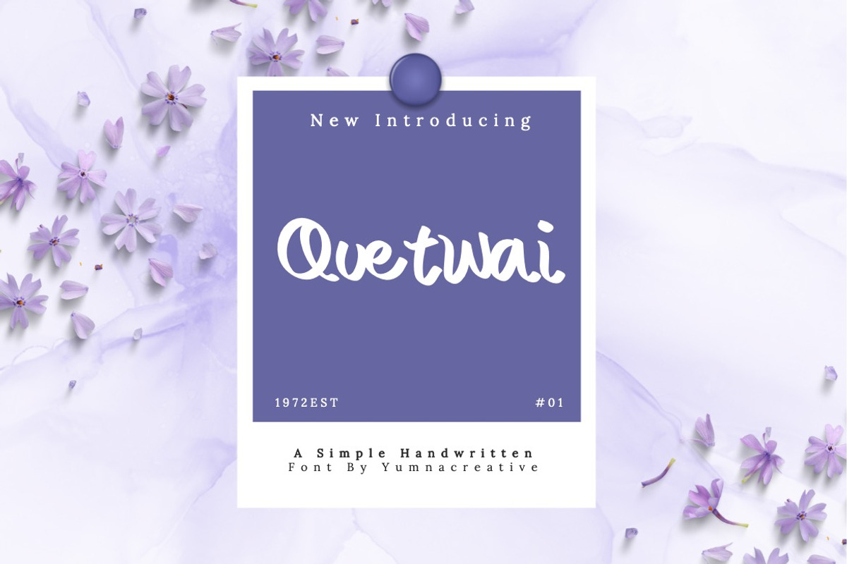 Quetwai - Simple Handwritten Font, a Script Font by Dhabee (Photo 1 of 4)