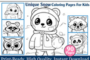 Unique Snow Coloring Pages For Kids, an Animal Illustration by maggiesar (Thumbnail 1 of 4)
