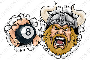Viking Billiards Pool 8 Black Ball, an Illustration by Christos Georghiou