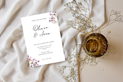 Floral Minimal Wedding Invite Card, an Invitation Template by TheSimplySereneShop (Thumbnail 2 of 6)