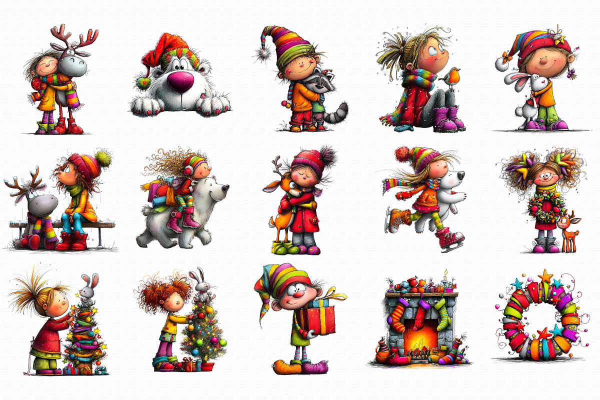 Whimsical Christmas Clipart, an Illustration by Libby Wishes (Photo 3 of 7)