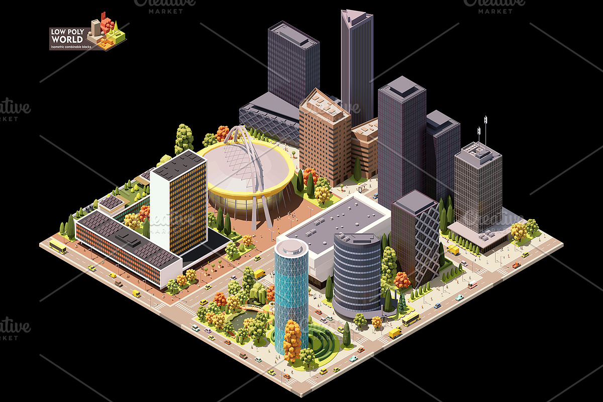 Vector isometric world map elements, an Object Illustration by tele52 (Photo 2 of 39)