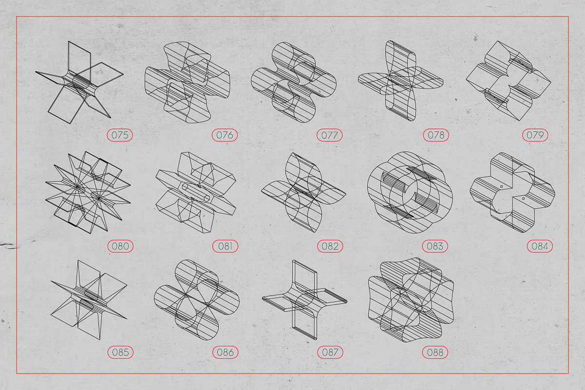 3D Wireframe Isometric Shapes | 2, an Object Graphic by MaximGertsen (Photo 10 of 11)
