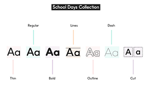 School Font Bundle 10 Fonts