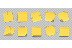 Yellow paper notes. 3D realistic, an Object Illustration by Frogella