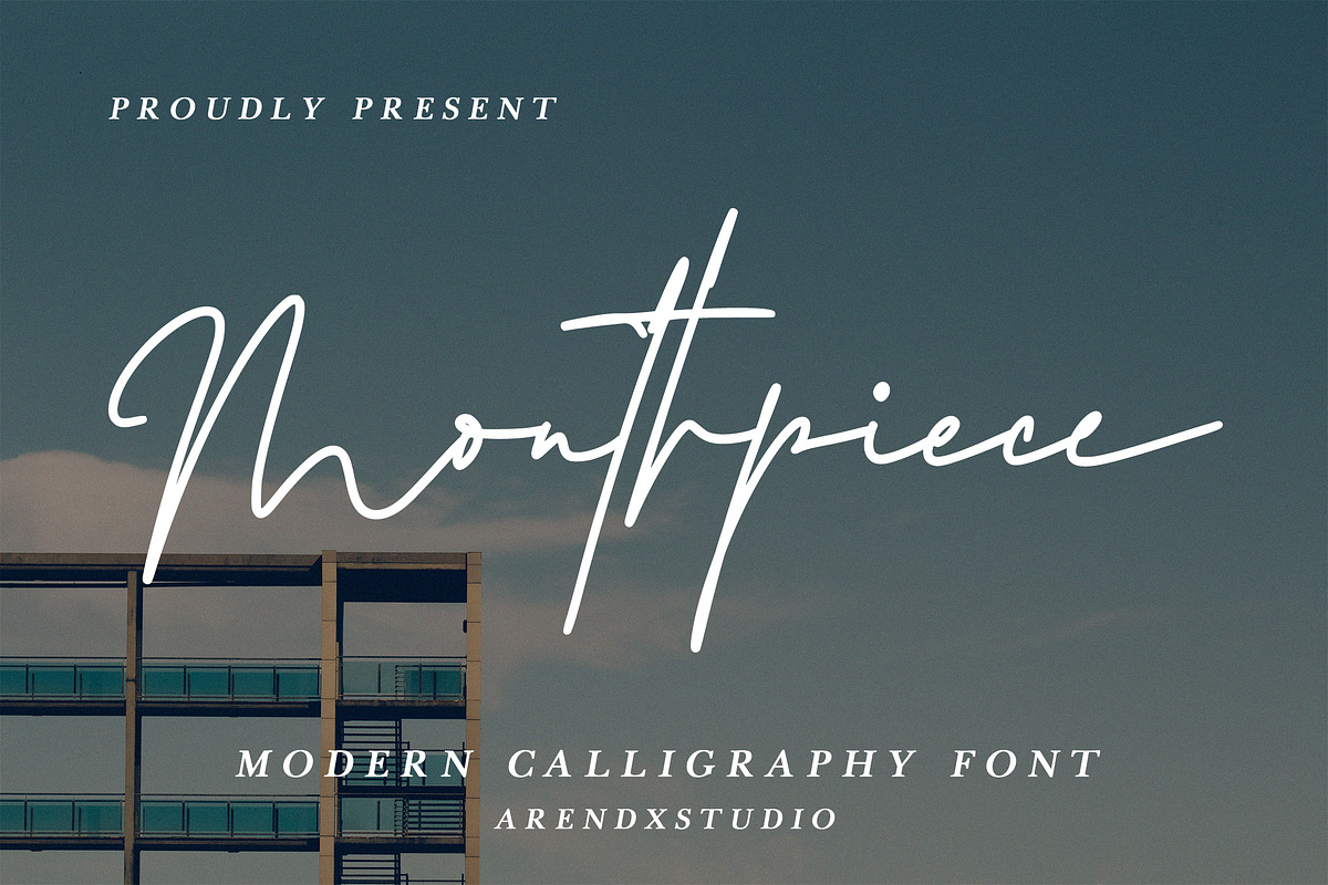 Mouthpiece - Modern Calligraphy Font, a Script Font by Arendxstudio (Photo 1 of 10)