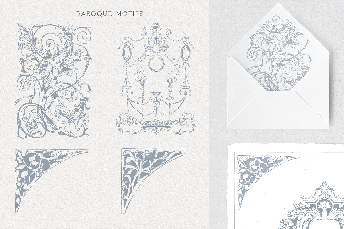 Baroque fine art clipart collection, an Illustration by Sensual Art (Photo 9 of 12)
