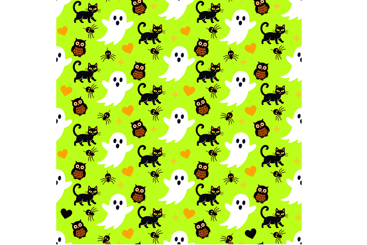 Ghosts and Cats Seamless Pattern, a Pattern Graphic by Sharon Schwalbe (Photo 4 of 4)