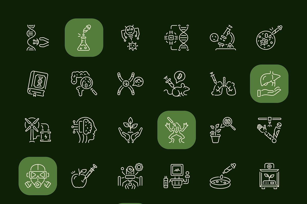 Bio Icons Art Set, an Outline Icon by Prosymbols (Photo 7 of 8)