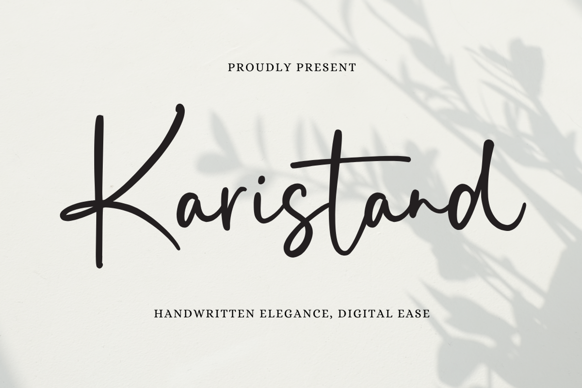 Karistand - Script Font, a Script Font by Creavibes Design (Photo 1 of 11)
