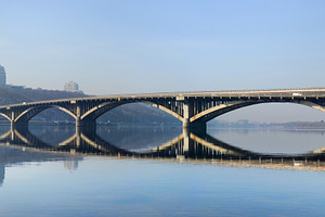 Panorama Metro bridge river Kiev