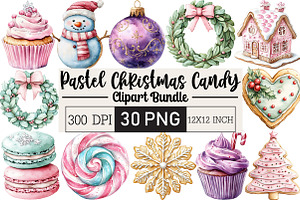 Pastel Christmas Cookies Candy, an Illustration by Black Bird Studio