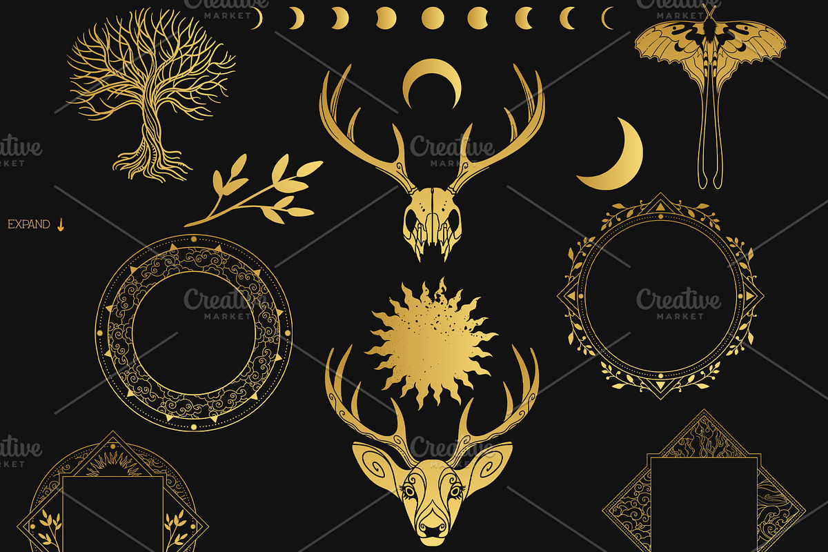Dark vibes. Illustrations set, a Decorative Illustration by Nadia Murash (Photo 3 of 6)