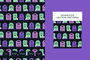 Spooky Halloween Tombstones Pattern