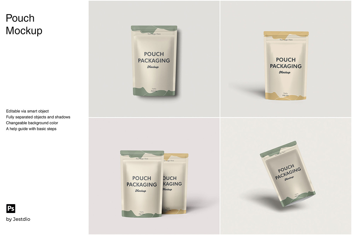 Pouch Mockup, a Cups & Container Mockup by Jestdio (Photo 1 of 9)