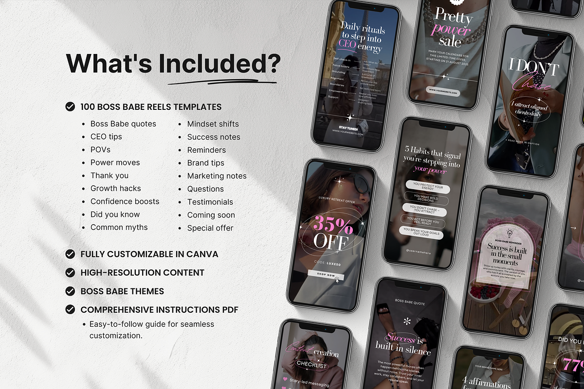 100 Boss Babe Reels Templates preview 2