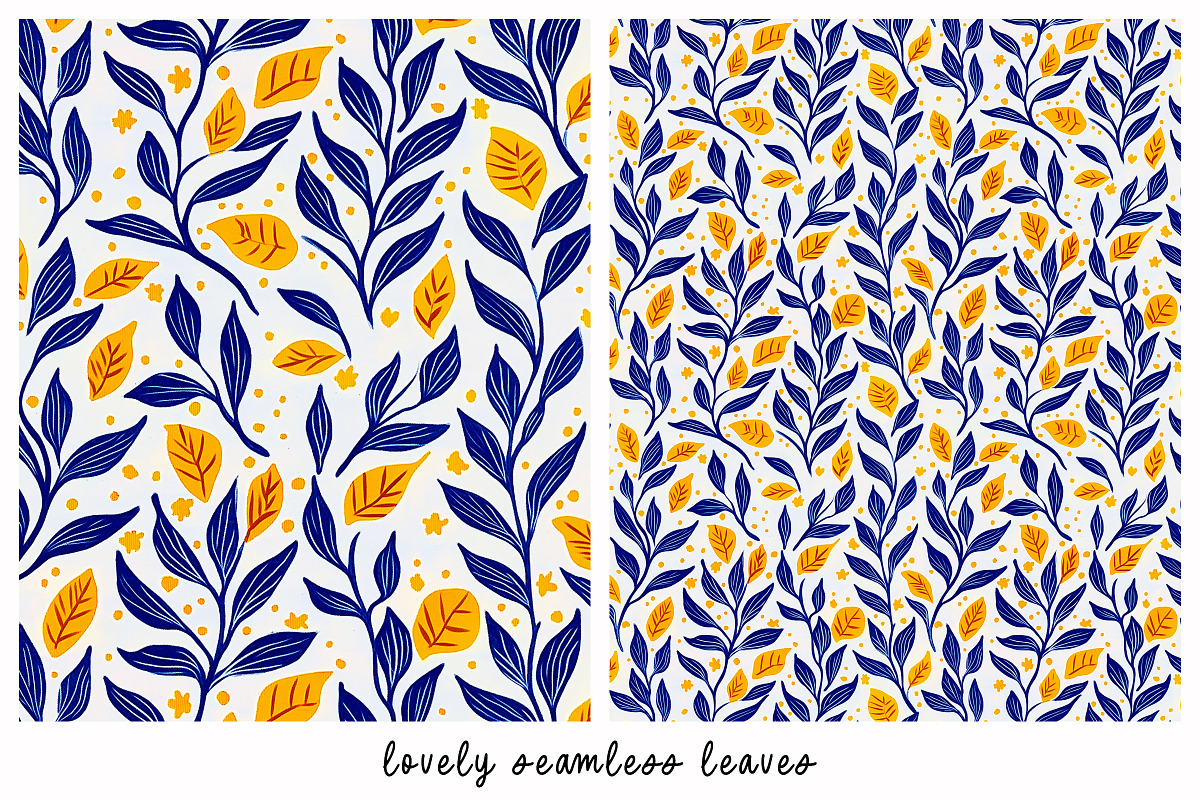 12 Seamless Elegant Leaf Patterns, a Pattern Graphic by DesignRocket (Photo 11 of 13)