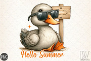 Hello Summer, Summer Duck PNG, an Illustration by Libby Wishes (Thumbnail 1 of 4)
