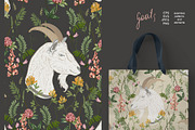 Goat seamless + clipart vector set, a Pattern Graphic by PatternsBlooming (Thumbnail 2 of 8)