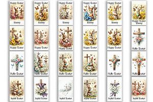 Happy Easter Kitchen Towel BUNDLE, a Seasonal Illustration by ElenazlataArt