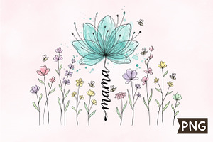 Boho Floral Mama T-shirt Design PNG, an Illustration by Creative Art