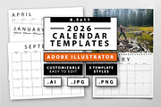 2026 Calendar Templates, a Print Template by MarkieAnn Creative (Thumbnail 1 of 4)