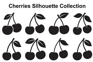 Cherry Branch Silhouette Set