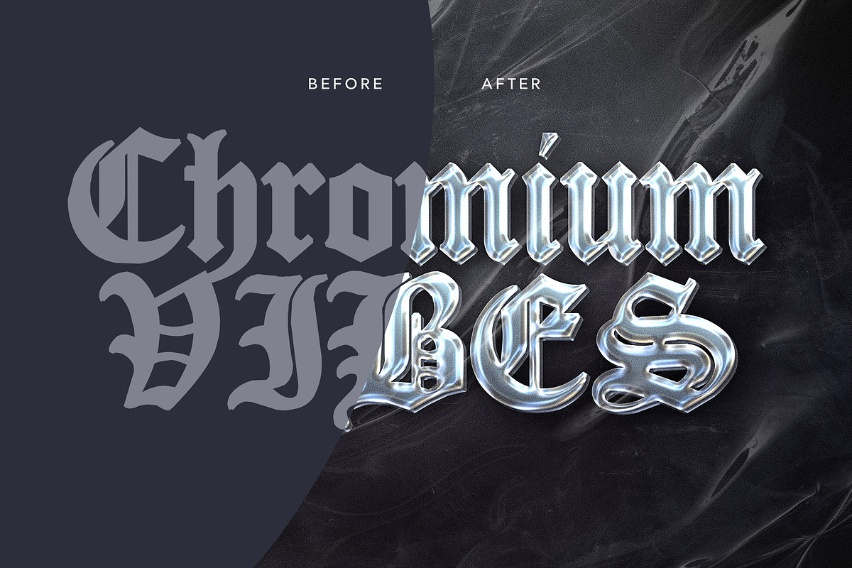 Chromium Vibes Text Effects, a Layer Style Add-On by Andrew Skoch Design (Photo 7 of 7)