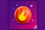 3D Fire Icon Hot Flame Social Media, an Arts & Entertainment Photo by microtasker (Thumbnail 1 of 2)