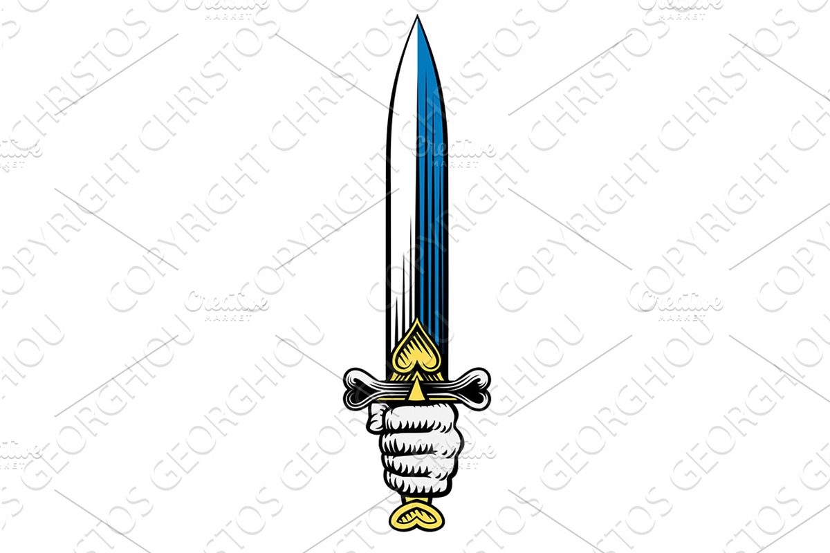 Sword Medieval Weapon Vintage, an Illustration by Christos Georghiou