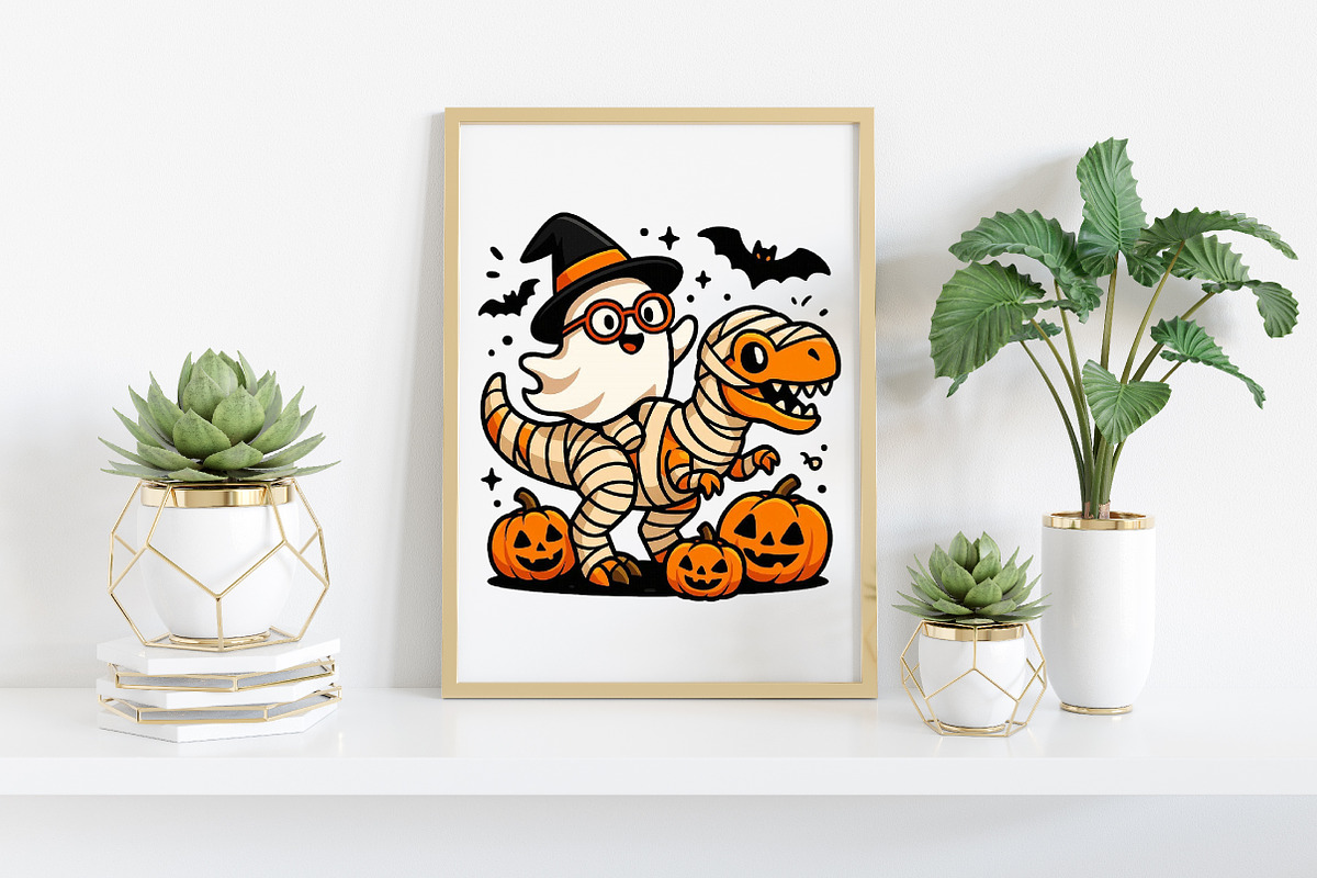 Spooky Witch Ghost Saurus png, an Illustration by Craft Nest (Photo 5 of 6)