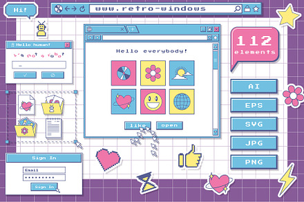 Retro windows collection