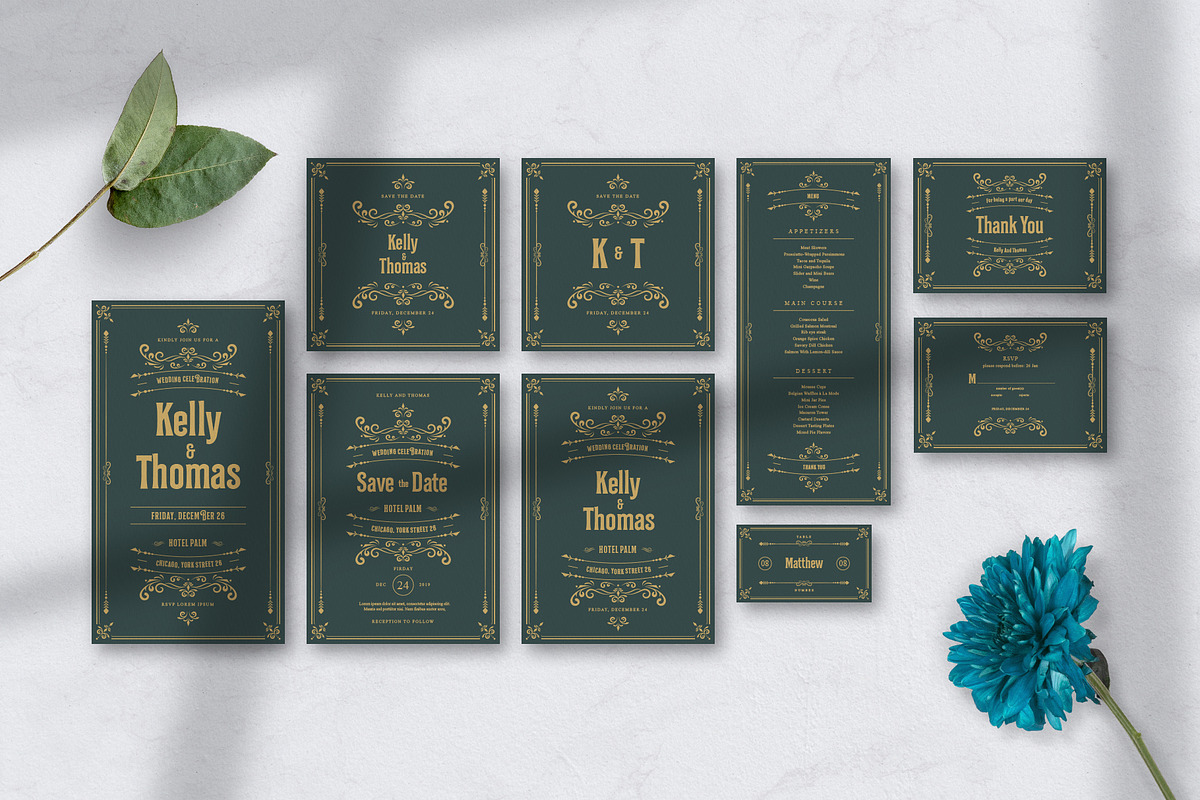 Vintage Wedding Invitation - Emerald, an Invitation Template by uyo66 (Photo 8 of 8)