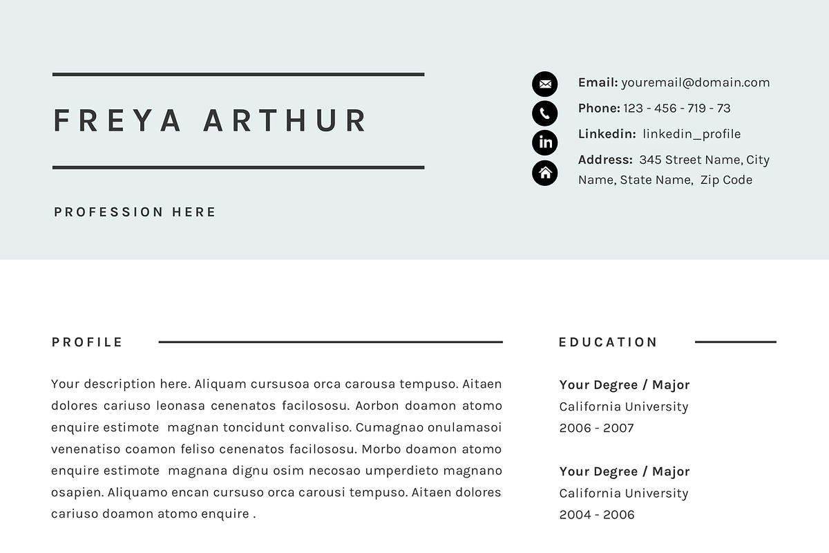Professional CV Resume Templates, a Resume Template by GResume (Photo 6 of 7)