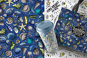 Sea Life Doodle Seamless Patterns, a Pattern Graphic by BALABOLKA (Thumbnail 3 of 8)