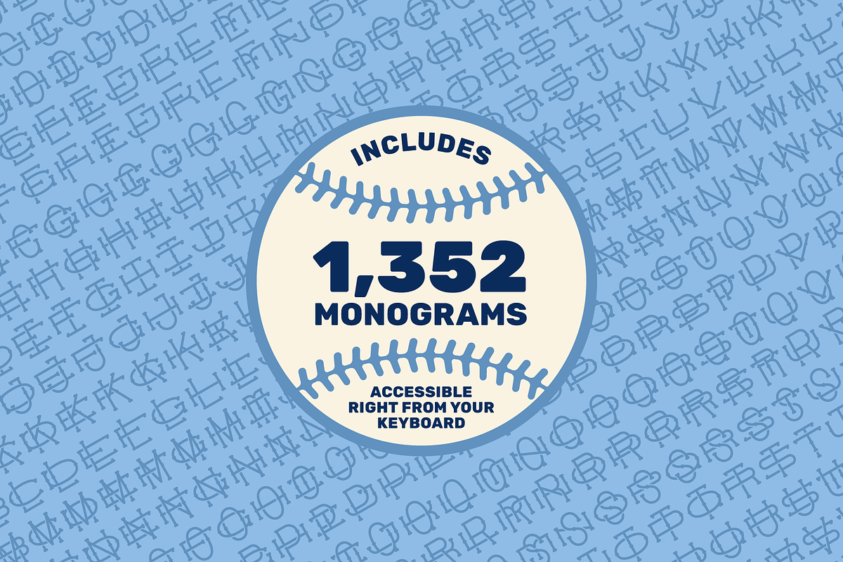 Retro-Era Baseball Serif Style 2, a Symbol Font by Para-Scope Design (Photo 5 of 8)