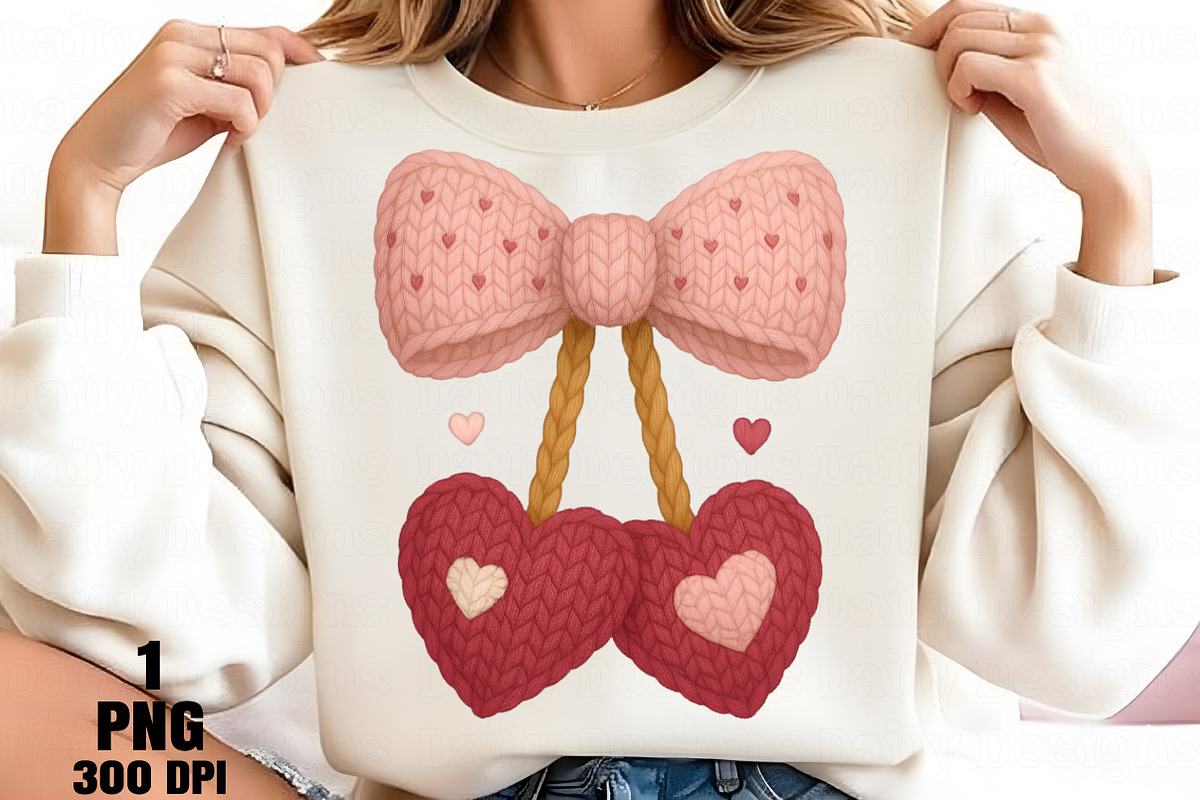 Crochet Valentine Cherry PNG, an Illustration by Daily.Designs (Photo 2 of 5)