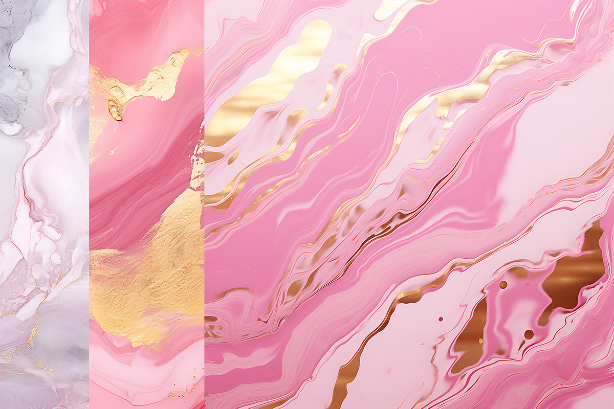 Marble Backgrounds. Pink Blue Gold, a Background Graphic by MuzaArtStudio (Photo 5 of 8)