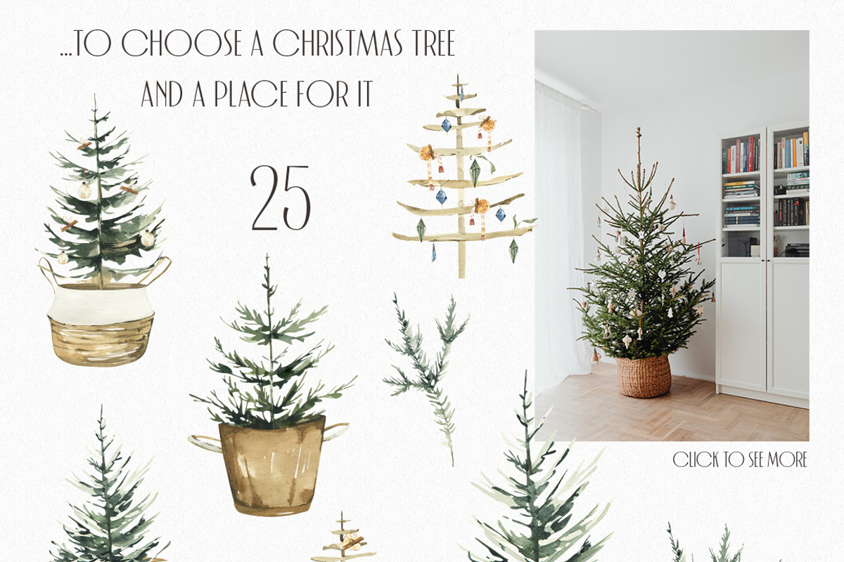 Watercolor Christmas is...clipart., a Seasonal Illustration by ArtMaslyana (Photo 2 of 7)
