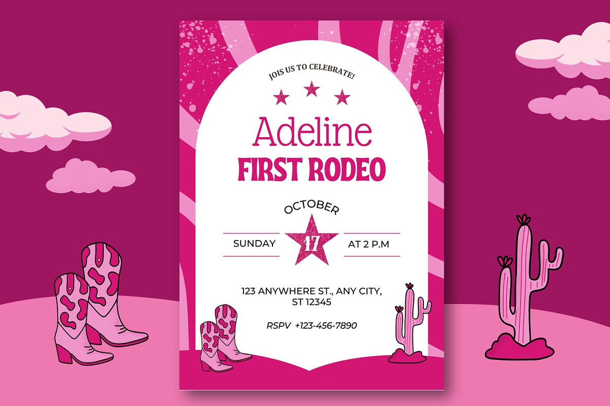 First Rodeo Invitation Templates, a Templates & Theme by TemplateCastleStore (Photo 10 of 17)
